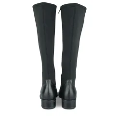 Bottes NOIR Femme CUIR Motif Uni Fermeture éclair