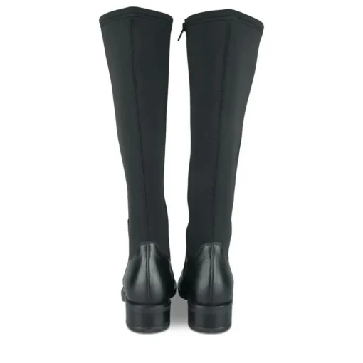 Bottes NOIR Femme CUIR Motif Uni Fermeture éclair