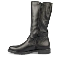 Bottes NOIR Femme CUIR Motif Uni Fermeture éclair