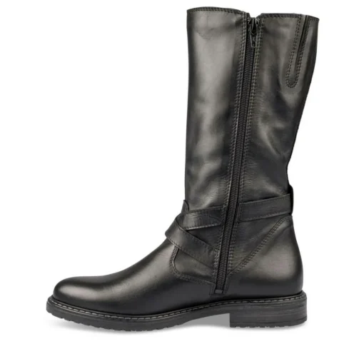 Bottes NOIR Femme CUIR Motif Uni Fermeture éclair