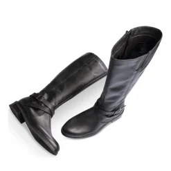Bottes NOIR Femme CUIR Motif Uni Fermeture éclair