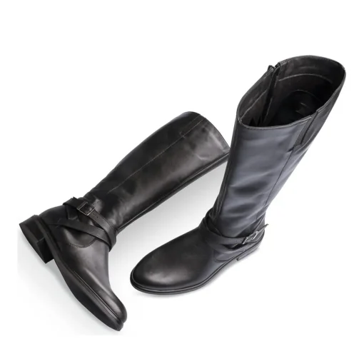Bottes NOIR Femme CUIR Motif Uni Fermeture éclair