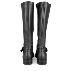 Bottes NOIR Femme CUIR Motif Uni Fermeture éclair