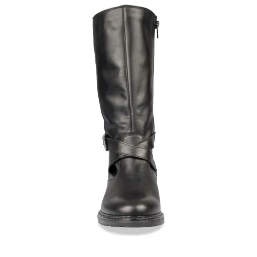 Bottes NOIR Femme CUIR Motif Uni Fermeture éclair