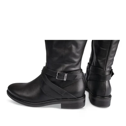 Bottes NOIR Femme CUIR Motif Uni Fermeture éclair