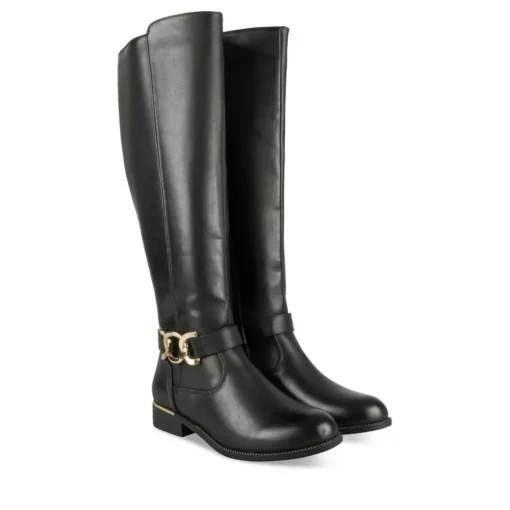 Bottes NOIR Femme Motif Chaîne Fermeture éclair