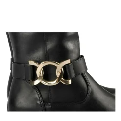 Bottes NOIR Femme Motif Chaîne Fermeture éclair
