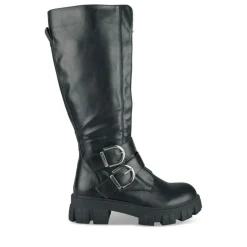Bottes NOIR Femme Motif Uni Fermeture éclair