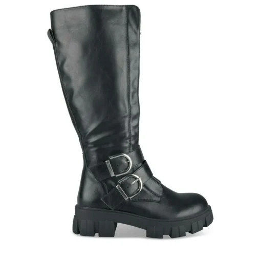 Bottes NOIR Femme Motif Uni Fermeture éclair