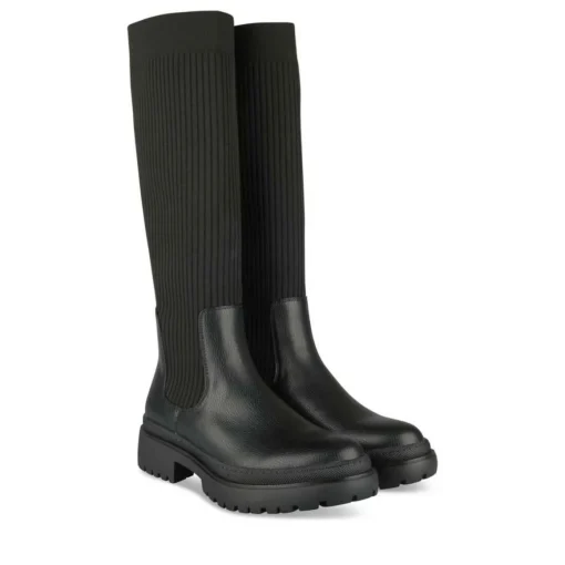 Bottes NOIR Femme Motif Uni A Enfiler