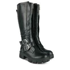 Bottes NOIR Femme Motif Uni Fermeture éclair