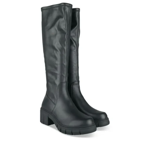 Bottes NOIR Femme Motif Uni Fermeture éclair