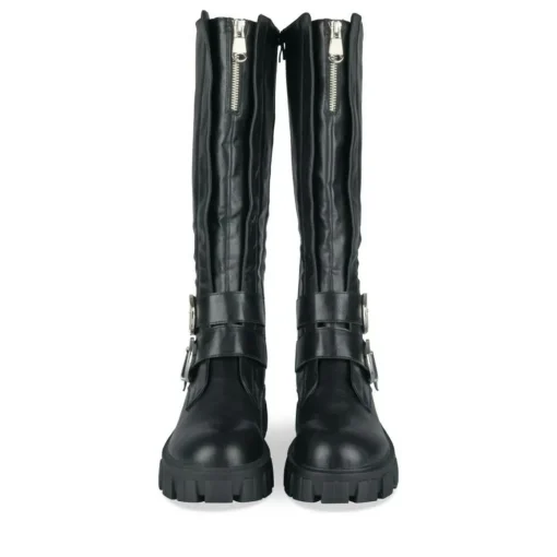 Bottes NOIR Femme Motif Uni Fermeture éclair