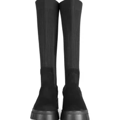 Bottes NOIR Femme Motif Uni A Enfiler
