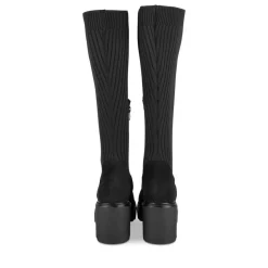 Bottes NOIR Femme Motif Uni Fermeture éclair
