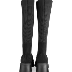 Bottes NOIR Femme Motif Uni A Enfiler