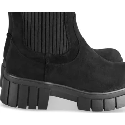 Bottes NOIR Femme Motif Uni A Enfiler
