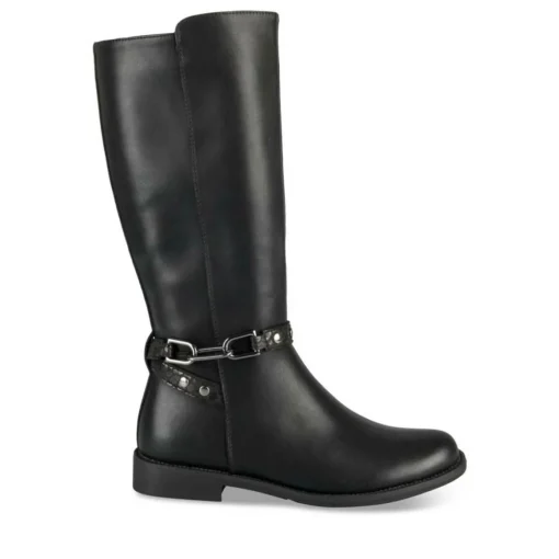 Bottes NOIR Fille Motif Chaîne Fermeture éclair