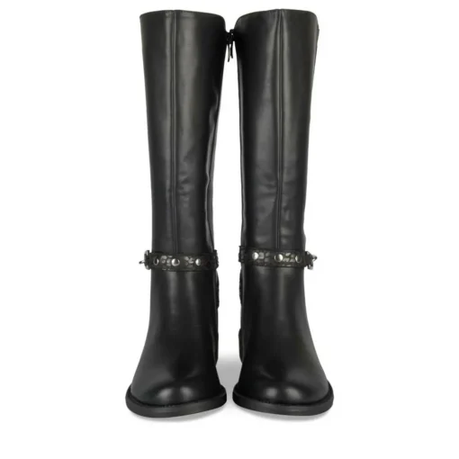 Bottes NOIR Fille Motif Chaîne Fermeture éclair