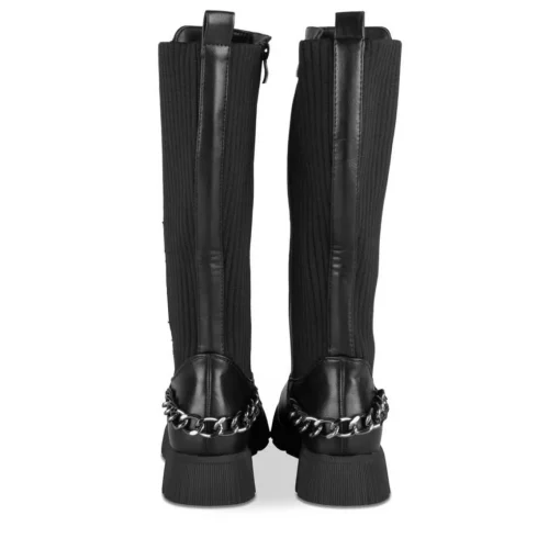 Bottes NOIR Fille Motif Chaîne Fermeture éclair