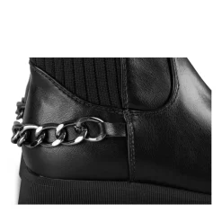 Bottes NOIR Fille Motif Chaîne Fermeture éclair