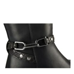 Bottes NOIR Fille Motif Chaîne Fermeture éclair
