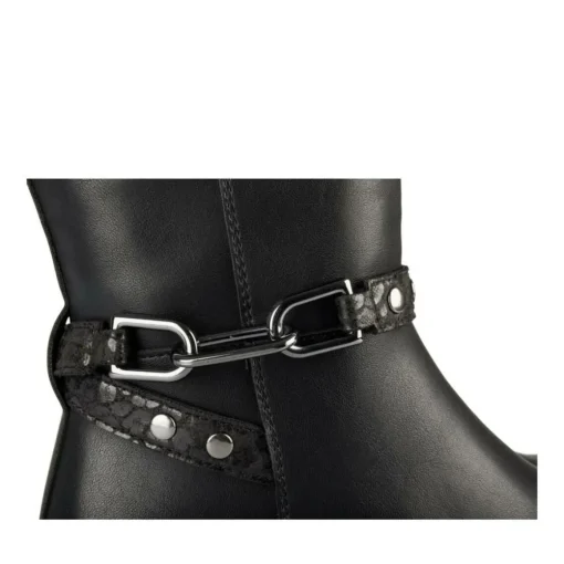 Bottes NOIR Fille Motif Chaîne Fermeture éclair