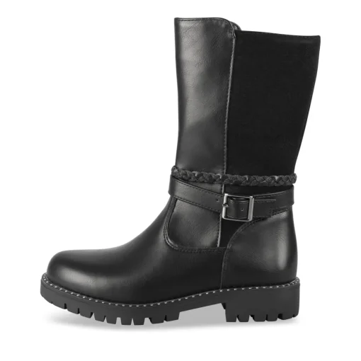 Bottes NOIR Fille Motif Uni Fermeture éclair