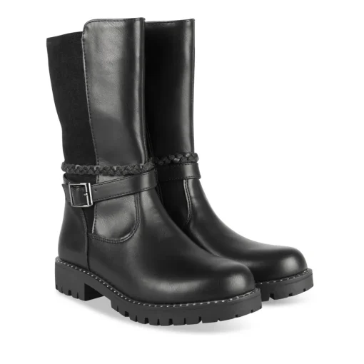 Bottes NOIR Fille Motif Uni Fermeture éclair