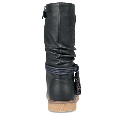 Bottes Plissé MARINE Fille Motif Uni Fermeture éclair