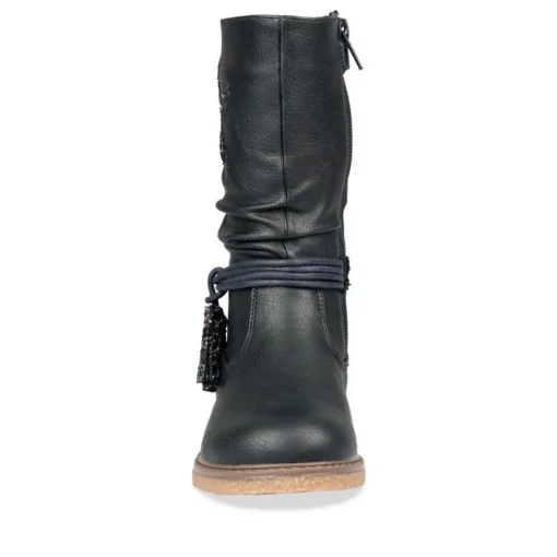 Bottes Plissé MARINE Fille Motif Uni Fermeture éclair