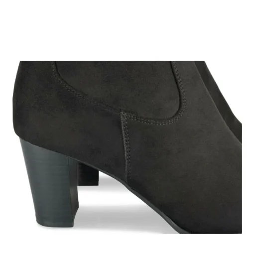 Bottes Plissé NOIR Femme Motif Uni Fermeture éclair