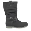 Bottes Plissé NOIR Fille Fermeture éclair