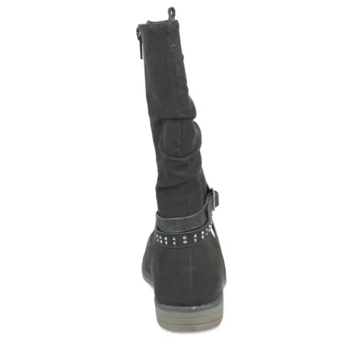 Bottes Plissé NOIR Fille Fermeture éclair