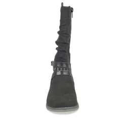 Bottes Plissé NOIR Fille Fermeture éclair