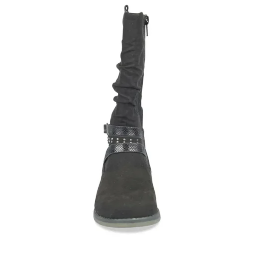 Bottes Plissé NOIR Fille Fermeture éclair