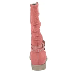 Bottes Plissé ROUGE Fille Fermeture éclair