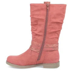 Bottes Plissé ROUGE Fille Fermeture éclair