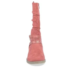 Bottes Plissé ROUGE Fille Fermeture éclair