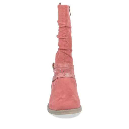 Bottes Plissé ROUGE Fille Fermeture éclair