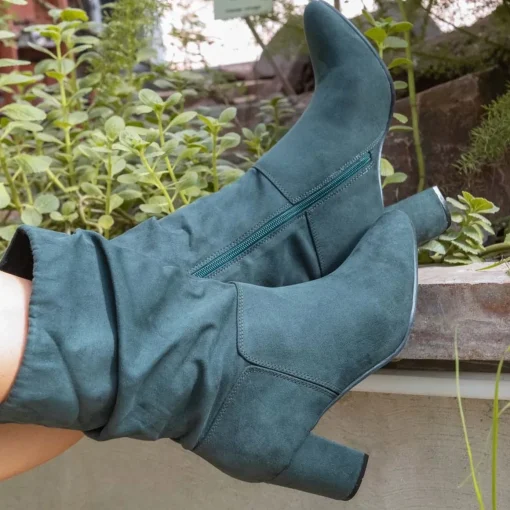 Bottes Plissé VERT Femme