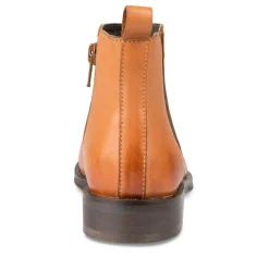 Bottines Chelsea COGNAC Fille CUIR Fermeture éclair