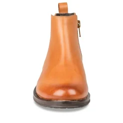 Bottines Chelsea COGNAC Fille CUIR Fermeture éclair