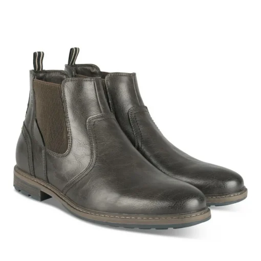 Bottines Chelsea MARRON Homme Motif Uni A Enfiler