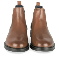 Bottines Chelsea MARRON Homme CUIR Motif Uni A Enfiler