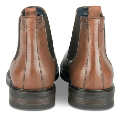 Bottines Chelsea MARRON Homme CUIR Motif Uni A Enfiler
