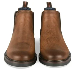 Bottines Chelsea MARRON Homme CUIR Motif Uni Elastique