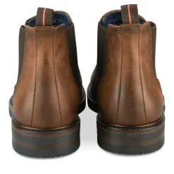 Bottines Chelsea MARRON Homme CUIR Motif Uni Elastique
