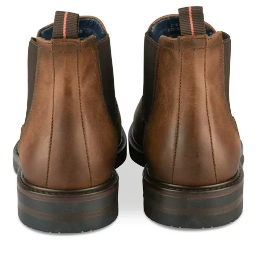 Bottines Chelsea MARRON Homme CUIR Motif Uni Elastique