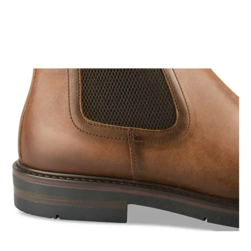 Bottines Chelsea MARRON Homme CUIR Motif Uni Elastique